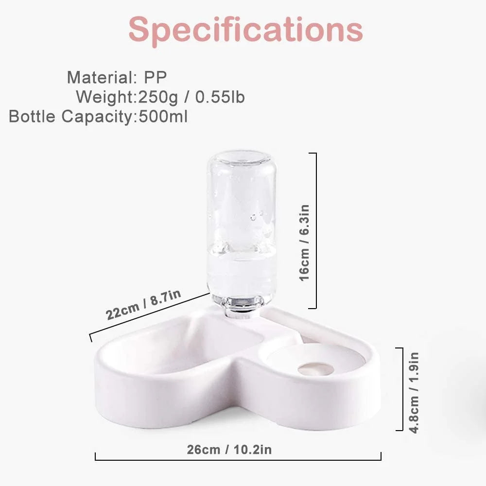 Pet Bowl with Automatic Water Dispenser