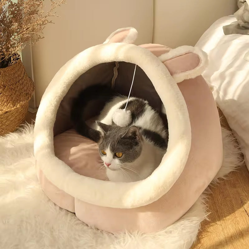 Cave Bed for Pets - Comfortable, Foldable & Washable
