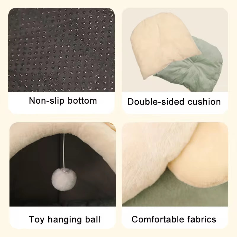 Cave Bed for Pets - Comfortable, Foldable & Washable